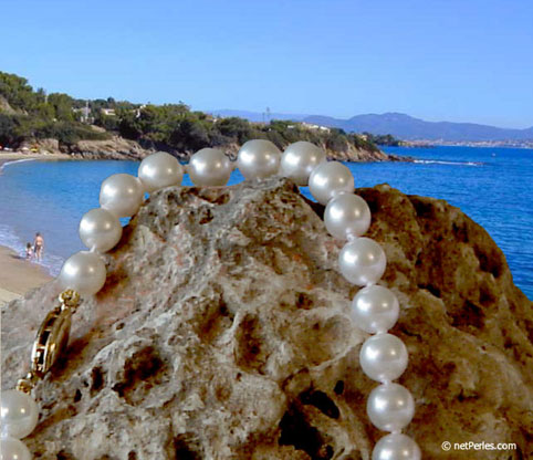 Collar Perlas de Akoya 45 cm, 6-6.5 mm, blancas AA+