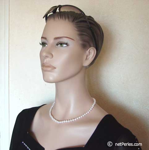 Collar Perlas de Akoya 45 cm, 6-6.5 mm, blancas AA+