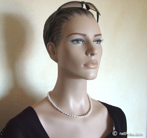 Collar Perlas de Akoya 45 cm, 6.5-7 mm, blancas AAA