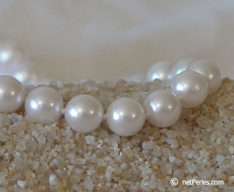 Collar Perlas de Akoya 45 cm,6.5-7 mm, blancas AA+