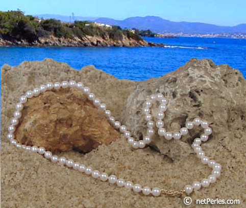 Collar Perlas de Akoya 55 cm, 6-6.5 mm, blancas AA+