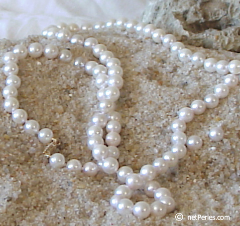Aderezo 3 joyas de perlas Akoya 6-6.5 mm blancas AAA