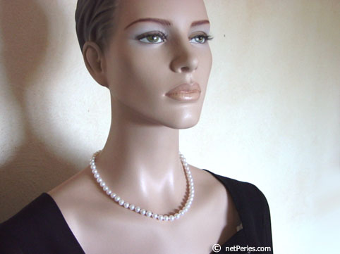 Collar Perlas de Akoya 45 cm, 7-7.5 mm, blancas AAA