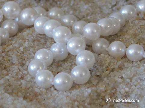 Collar Perlas de Akoya 40 cm, 7-7.5 mm, blancas AAA