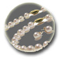 Aderezo 3 joyas de perlas de Akoya 6.5-7 mm blancas AAA