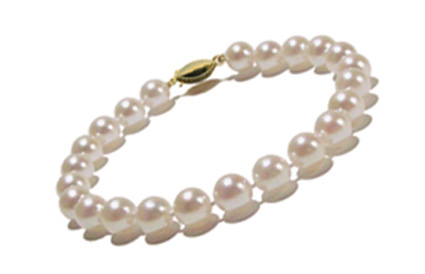 Aderezo 3 joyas de perlas de Akoya 6.5-7 mm blancas AAA