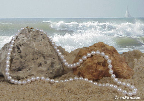 Collar Perlas de Akoya 55 cm 6.5-7 mm blancas AAA