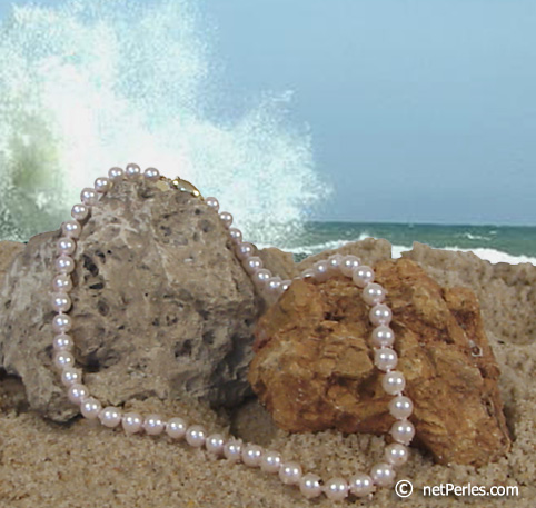 Collar Perlas de Akoya 40 cm 6.5-7 mm blancas AAA
