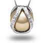 Colgante PURITY Oro blanco diamantes con Perla Australiana 11-12