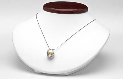 Colgante Oro blanco diamantes con Perla De Filipinas 10-11 mm