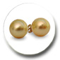 Pendientes Perlas Australianas 10-11mm, doradas AAA