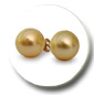 Pendientes Perlas Australianas 11-12mm, doradas AAA