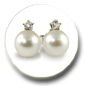 Pendientes Perlas Australianas 10-11mm blancas AAA y diamante