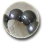 Collar Perlas de Agua Dulce, 66 cm, 7-8 mm, negras, AA+