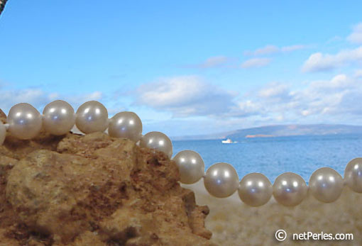 Collar Perlas de Agua Dulce, 45 cm, 6-7 mm, blancas, AAA