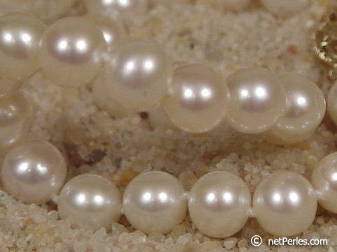 Pulsera Perlas de Agua Dulce, 18 cm, 6-7 mm, blancas, AA+