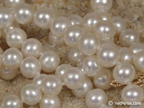 Collar Perlas de Agua Dulce, 90 cm, 6-7 mm, blancas, AA+