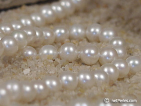 Collar Perlas de Agua Dulce, 90 cm, 7-8 mm, blancas, AA+